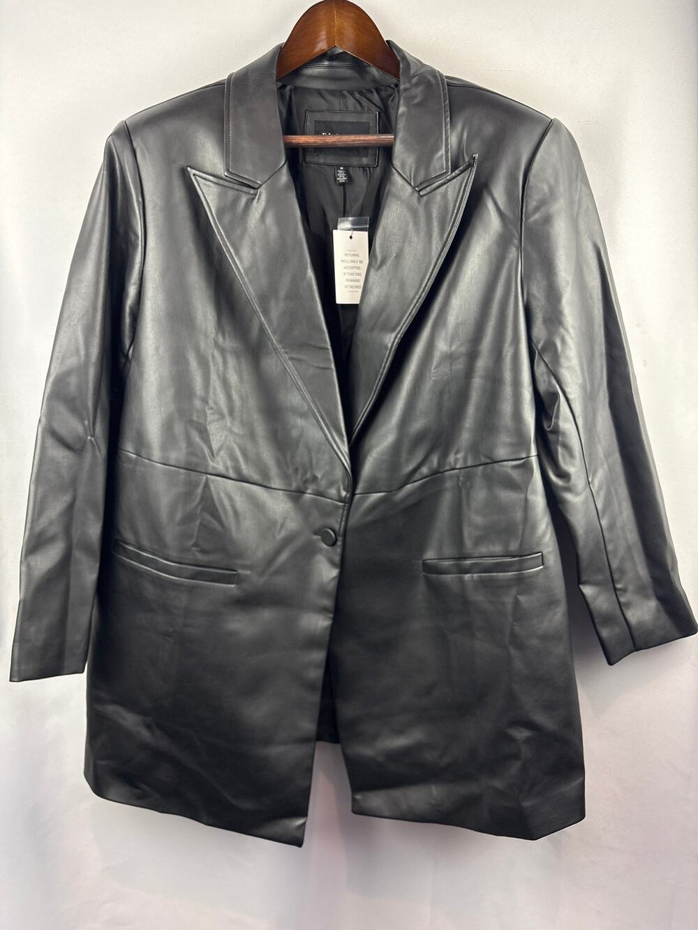 Women’s Eloquii Size 18 Black Faux Leather Jacket
